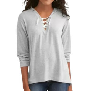 2 FOR $5 SALE NWT No Boundaries NOBO Gray Lace Up HoodieNWT